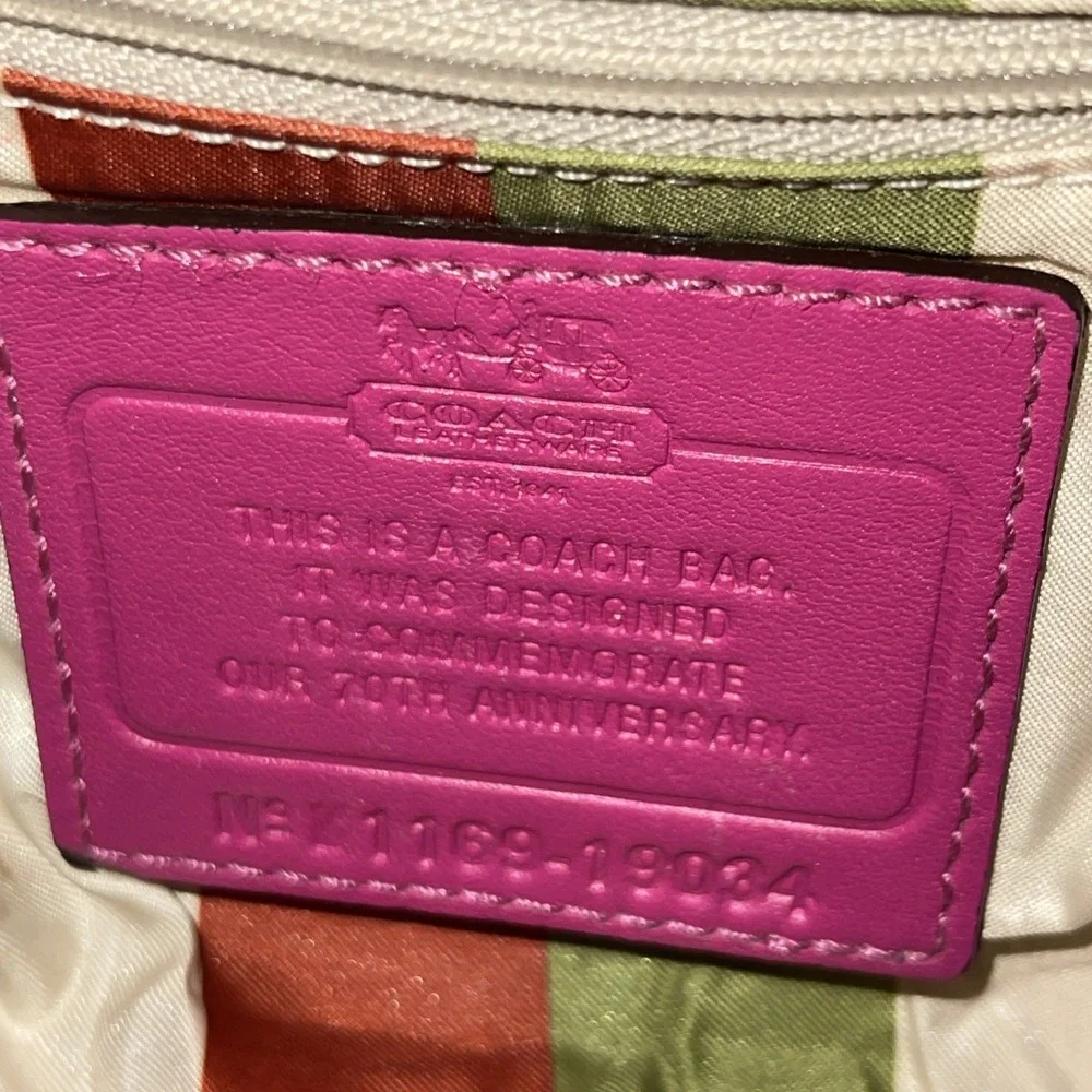 Coach Willis 70th Anniversary Brown Signature With Pink Leather Top Handle 19034 - Picture 15 of 15